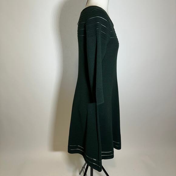 NWT JH Jessica Howard Green Mesh Striped Trim Sweater Dress Womens Size Large L - Picture 5 of 12